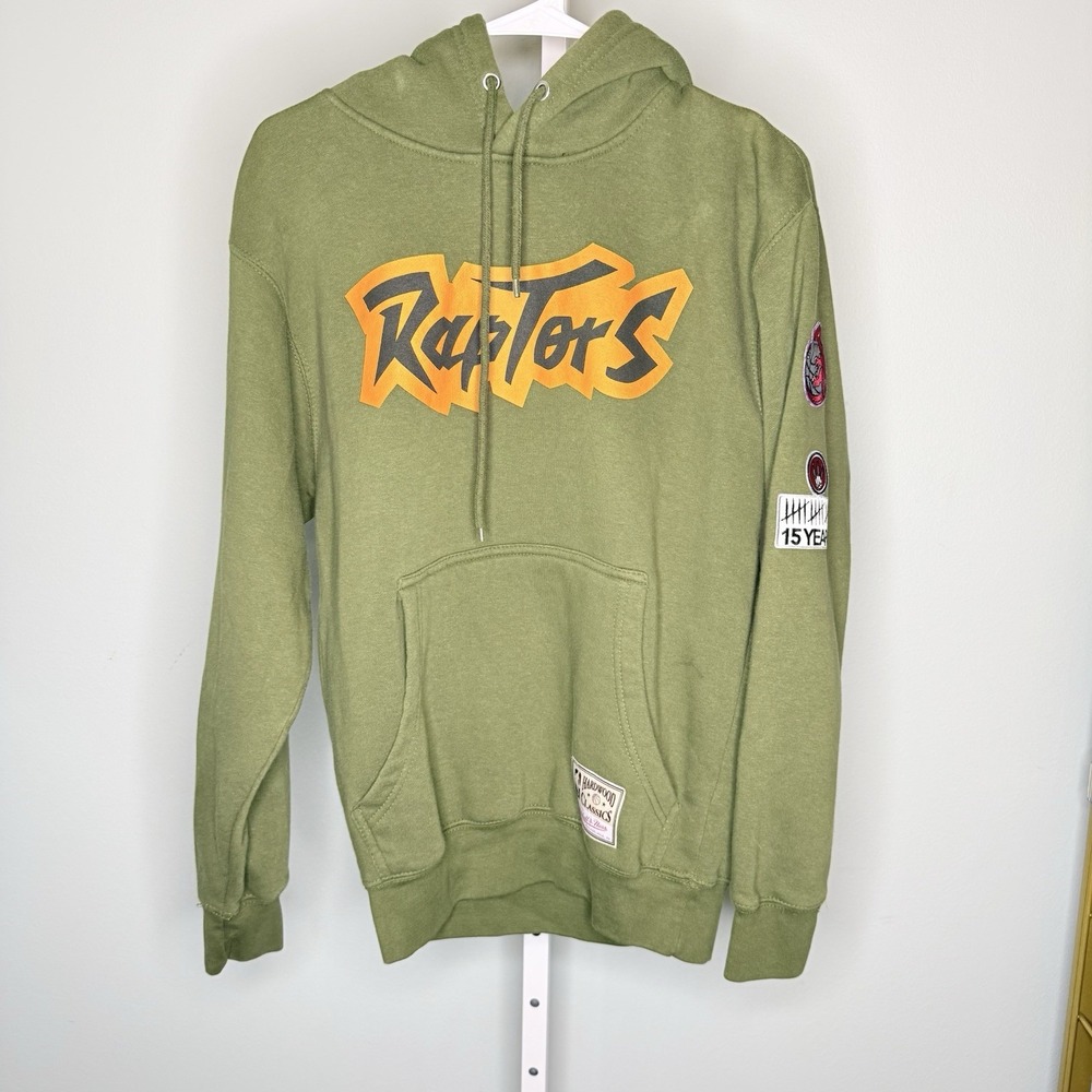 Mitchell and‎ Ness Raptor Hoodie Green Graphic Men's Small